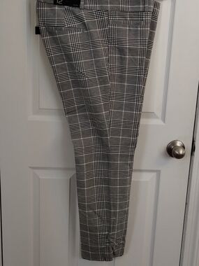 Banana Republic Black and White Plaid Trousers